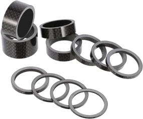 img 3 attached to Carbon Fiber Bike Headset Spacer Set - 11 Pieces, 🚲 7 Sizes (1-1/8 Inch, 20mm, 15mm, 10mm, 5mm, 3mm, 2mm, 1mm)