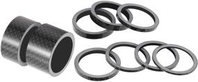 img 2 attached to Carbon Fiber Bike Headset Spacer Set - 11 Pieces, 🚲 7 Sizes (1-1/8 Inch, 20mm, 15mm, 10mm, 5mm, 3mm, 2mm, 1mm)