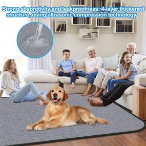 img 3 attached to 🐶 newoer Upgrade Heavy Absorbency Non-Slip Washable Dog Pee Pads: Reusable 72x72 Inch Anti-Tear Puppy Training Pad for Housebreaking, Whelping, Incontinence & Playpen Crate