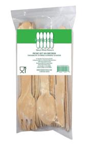 img 2 attached to 🌿 Premium Perfect Stix Printed Wooden Chevron Wooden Cutlery (Pack of 36) - Eco-Friendly and Stylish Utensils!