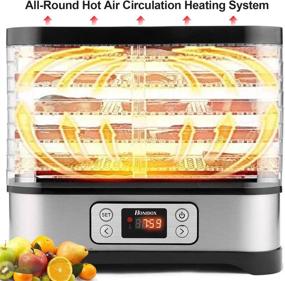 img 1 attached to 🍎 Homdox 8-Tray Food Dehydrator with Fruit Roll Sheet, Digital Timer & Temperature Control, Ideal for Dehydrating Food, Jerky, Meat, Fruit, Vegetables, Herbs, BPA-Free, 400 Watts - Updated Version