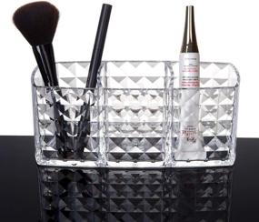 img 1 attached to 🔹 WELTRXE Crystal Makeup Brush Holder: Stylish and Clear Organizer for Bathroom and Vanity Countertop