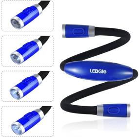 img 2 attached to 📚 LEDGLE Rechargeable LED Book Light: Hands-Free Neck Reading Lamp for Bed or Car - 4 LED Beads, 3 Brightness Levels, Blue