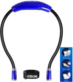 img 4 attached to 📚 LEDGLE Rechargeable LED Book Light: Hands-Free Neck Reading Lamp for Bed or Car - 4 LED Beads, 3 Brightness Levels, Blue