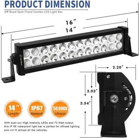 img 3 attached to 🚙 YITAMOTOR Проводной комплект для светодиодной лампы Лайтбар - 72W 14 дюймов Спот иФлаш светодиодный фонарь - Светодиодные фары для внедорожного вождения - Водонепроницаемые & Совместимые с 4WD ATV 4X4 SUV Truck Boat Car 12V