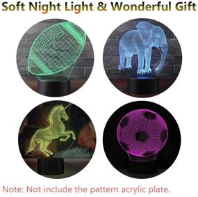 img 1 attached to 🌙 4-Pack 3D Night LED Light Base with Remote Control and USB Cable - Acrylic16 Colors LED Base for Bedroom, Child Room, Restaurant, Shop (4-Pack Black)