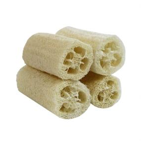 img 4 attached to 🛁 4-Pack 5-inch Organic Loofah Bath Sponges by MONKEY SUN - Non-Bleached Shower Loofahs for Exfoliating Body Wash - Dead Skin Removal with 4 Luffas Included