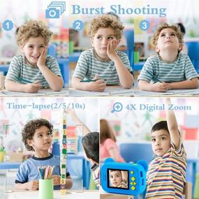 img 2 attached to 📷 AILEHO Kids Camera Blue Digital Children Cameras Cartoon Bear 8M 1080P Video Recorder Boys Toys Birthday Gifts for Boy Age 3 4 5 6 7 8 with 8G Card Toddler Camera LCD Screen 2" Effective Searching Title: "Buy AILEHO Kids Camera Blue Digital Children Cameras Cartoon Bear 8M 1080P Video Recorder Boys Toys Birthday Gifts for Boy Age 3 4 5 6 7 8 with 8G Card Toddler Camera LCD Screen 2" Online