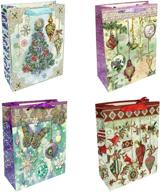 🎁 allgala 12-pc premium christmas printed gift bags: festive and stylish for holiday gifting! logo