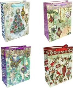 img 4 attached to 🎁 Allgala 12-PC Premium Christmas Printed Gift Bags: Festive and Stylish for Holiday Gifting!