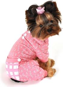 img 2 attached to FouFou Dog Bone Print PJ in Pink, Size 🐶 Medium: A Comfy and Stylish Clothing Option for your Pooch