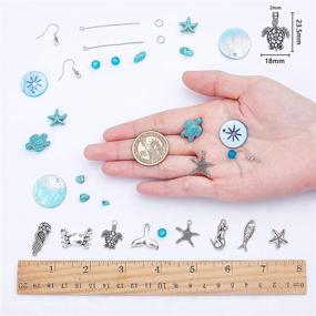 img 2 attached to 🌊 SUNNYCLUE DIY 10 Pairs Starfish Mermaid Turquoise Earring Making Kit - Ocean Beach Summer Theme Earrings with Synthetic Turquoise Beads, Turtle, Fish, Crab, Slipper Charms - Ideal for DIY Jewelry Making