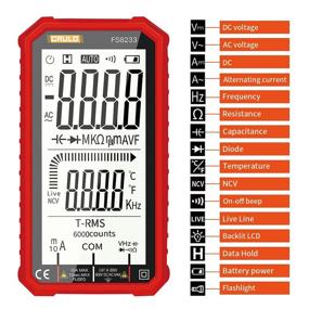 img 2 attached to CRULO Digital Multimeter NCV Auto-Ranging 6000 Counts TRMS: Voltage Current Resistance Continuity Tester with Full-Screen Display