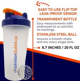 img 3 attached to 🥤 Stainless Steel Ball Blender Technology - Classic Protein Shaker Bottle by Nutrition Outlet