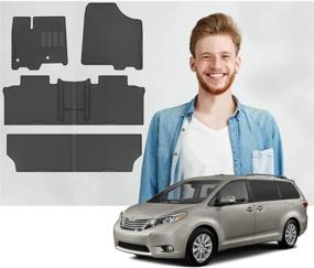 img 4 attached to 🚗 Коврики Road Comforts Custom Fit Toyota Sienna (8 мест) для любых погодных условий - Прочные, для 1-го, 2-го и 3-го рядов - 2013-2020 гг. (6 шт.) (Черный)