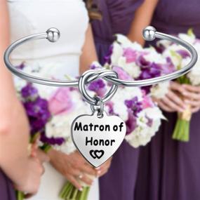 img 1 attached to FEELMEM Bridesmaid Heart Shaped Bracelet Personalized Girls' Jewelry