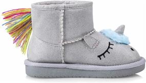 img 3 attached to 🦄 Outdoor Winter Printed Toddlers Unicorn Boys' Shoes by KRABOR