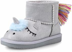 img 4 attached to 🦄 Outdoor Winter Printed Toddlers Unicorn Boys' Shoes by KRABOR