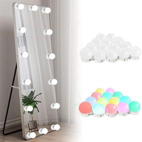 img 4 attached to 💡 SICCOO RGB Colorful DIY Hollywood Lighted Makeup Vanity Mirror Dimmable Lights - 14-Bulb Kit with RGB (Mirror Not Included)