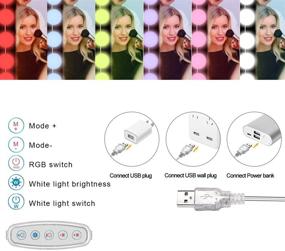 img 1 attached to 💡 SICCOO RGB Colorful DIY Hollywood Lighted Makeup Vanity Mirror Dimmable Lights - 14-Bulb Kit with RGB (Mirror Not Included)