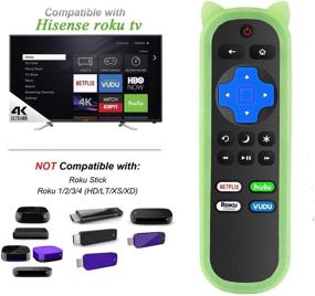 img 1 attached to HU-RCRIS-21G Replacement Remote Compatible with All Hisense Roku TVs, Universal Remote for Hisense Smart Roku TVs with Luminous Protective Case