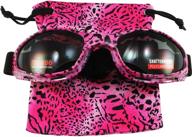 🐆 stylish womens pink leopard cheetah ladies padded motorcycle goggles – providing shaded protection logo