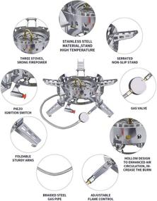 img 3 attached to 🔥 Bulin Camping Gas Stove Burner 6800W - Ultralight Windproof Backpacking Stove for Outdoor Adventures