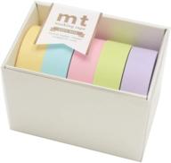 mt japanese washi masking tape gift box pastel 2 tape set: delicate and decorative crafting essential - mt05g007 logo