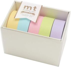 img 4 attached to MT Japanese Washi Masking Tape Gift Box Pastel 2 Tape Set: Delicate and Decorative Crafting Essential - MT05G007