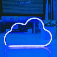 🌟 ohlgt led neon light - stunning blue cloud neon sign for wall decor in home, kids bedroom, bar & party - battery and usb operated neon decorative lights for christmas, halloween, valentine's day & more логотип