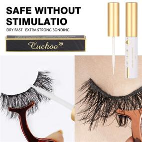 img 2 attached to Get Glamorous with Cuckoo Faux Mink Lashes Pack: 5 Pairs of Long Dramatic 3D Faux Mink Eyelashes and Eyelash Glue Kit for Women - Fluffy, Comfortable, and Natural (JL-012)