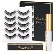 get glamorous with cuckoo faux mink lashes pack: 5 pairs of long dramatic 3d faux mink eyelashes and eyelash glue kit for women - fluffy, comfortable, and natural (jl-012) logo