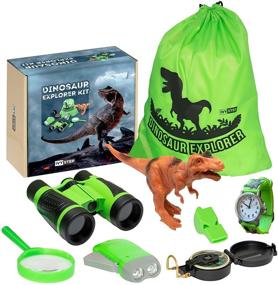 img 4 attached to 🦖 Dinosaur Exploration Binoculars with Flashlight and Magnifying Feature