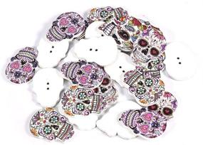 img 4 attached to 🔲 HEEPDD 50pcs Wooden Skull Buttons - Colorful Handmade Drawing Button for Clothing Decoration (Type B)