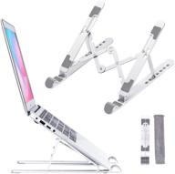 💻 silver laptop stand - adjustable aluminum holder for 10-15.6" notebook computer - lightweight portable design logo