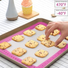 img 1 attached to 🥮 Premium Silicone Baking Mats - 4-Piece Set | Non-Slip, Reusable, Heat-Resistant Tray Liners | BPA Free