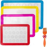 🥮 premium silicone baking mats - 4-piece set | non-slip, reusable, heat-resistant tray liners | bpa free logo