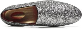 img 2 attached to 👞 Stylish and Dazzling Smoking Slipper Metallic Glitter Men's Loafers & Slip-Ons