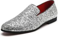 👞 stylish and dazzling smoking slipper metallic glitter men's loafers & slip-ons logo