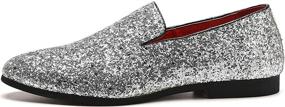 img 3 attached to 👞 Stylish and Dazzling Smoking Slipper Metallic Glitter Men's Loafers & Slip-Ons