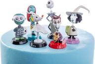 🎂 jack skellington 6-piece birthday cake topper set from nightmare before christmas - includes 2" figurine set logo