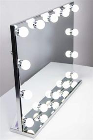 img 2 attached to 💄 Hollywood Lighted Vanity Makeup Mirror – Bright LED Lights, Frameless Dressing Table Cosmetic Mirror with 14 Dimmable Bulbs, Multiple Color Modes – Table-Top or Wall Mount – Large Size