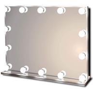 💄 hollywood lighted vanity makeup mirror – bright led lights, frameless dressing table cosmetic mirror with 14 dimmable bulbs, multiple color modes – table-top or wall mount – large size logo