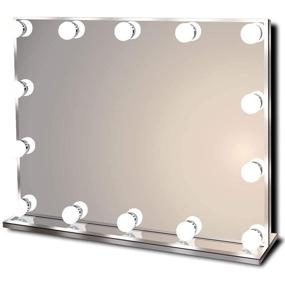 img 4 attached to 💄 Hollywood Lighted Vanity Makeup Mirror – Bright LED Lights, Frameless Dressing Table Cosmetic Mirror with 14 Dimmable Bulbs, Multiple Color Modes – Table-Top or Wall Mount – Large Size