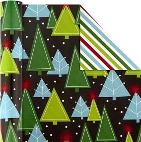img 1 attached to 🎅 Hallmark Christmas Reversible Wrapping Paper Bundle, Trees and Santa (2 Pack, 60 sq. ft. total)
