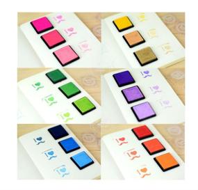 img 1 attached to 🎨 Akak Store Craft Ink Pad Stamps Partner DIY Color, Set of 20 Assorted Color Rainbow Finger Ink Pads for Rubber Finger Printing Stamps on Paper, Wood, and Fabric