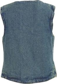 img 3 attached to 👚 Black XX-Large Women's Side Lace Denim Vest with Chest Pockets - Club Vest, 1 Pack