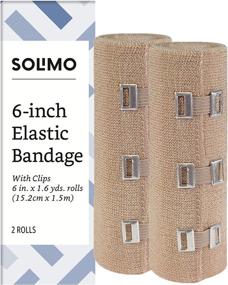 img 2 attached to 📦 Amazon Solimo Elastic Bandage 6"x5' Roll - 2 Pack with Clips: Best Price & Quality