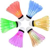 ohuhu led badminton shuttlecocks - lighting shuttlecock with glow in the dark feature, 6-pack - ideal for indoor/outdoor sports activities логотип