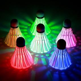 img 2 attached to Ohuhu LED Badminton Shuttlecocks - Lighting Shuttlecock with Glow in The Dark Feature, 6-Pack - Ideal for Indoor/Outdoor Sports Activities